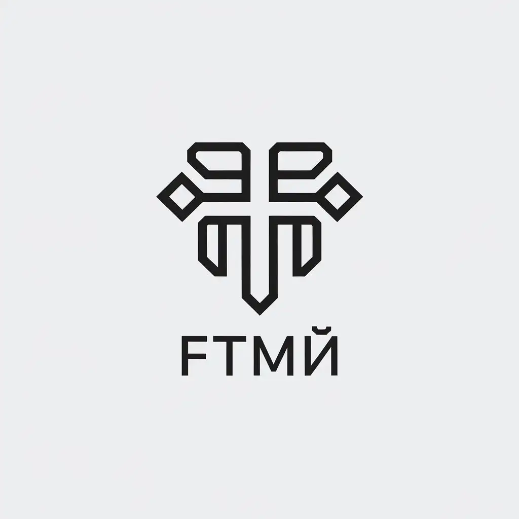 LOGO Design for FTM Minimalistic Vector with Bold Text and Clear Background