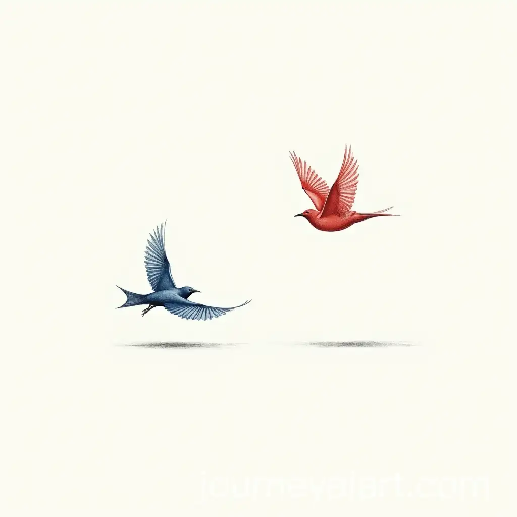 Acrobatic-Birds-in-Flight-A-Fine-Pencil-Drawing