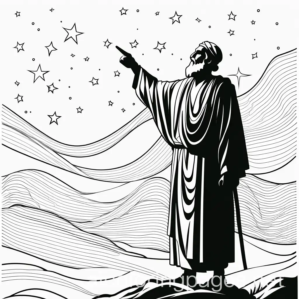 Childrens-Coloring-Page-of-Abraham-Stargazing-with-Companion