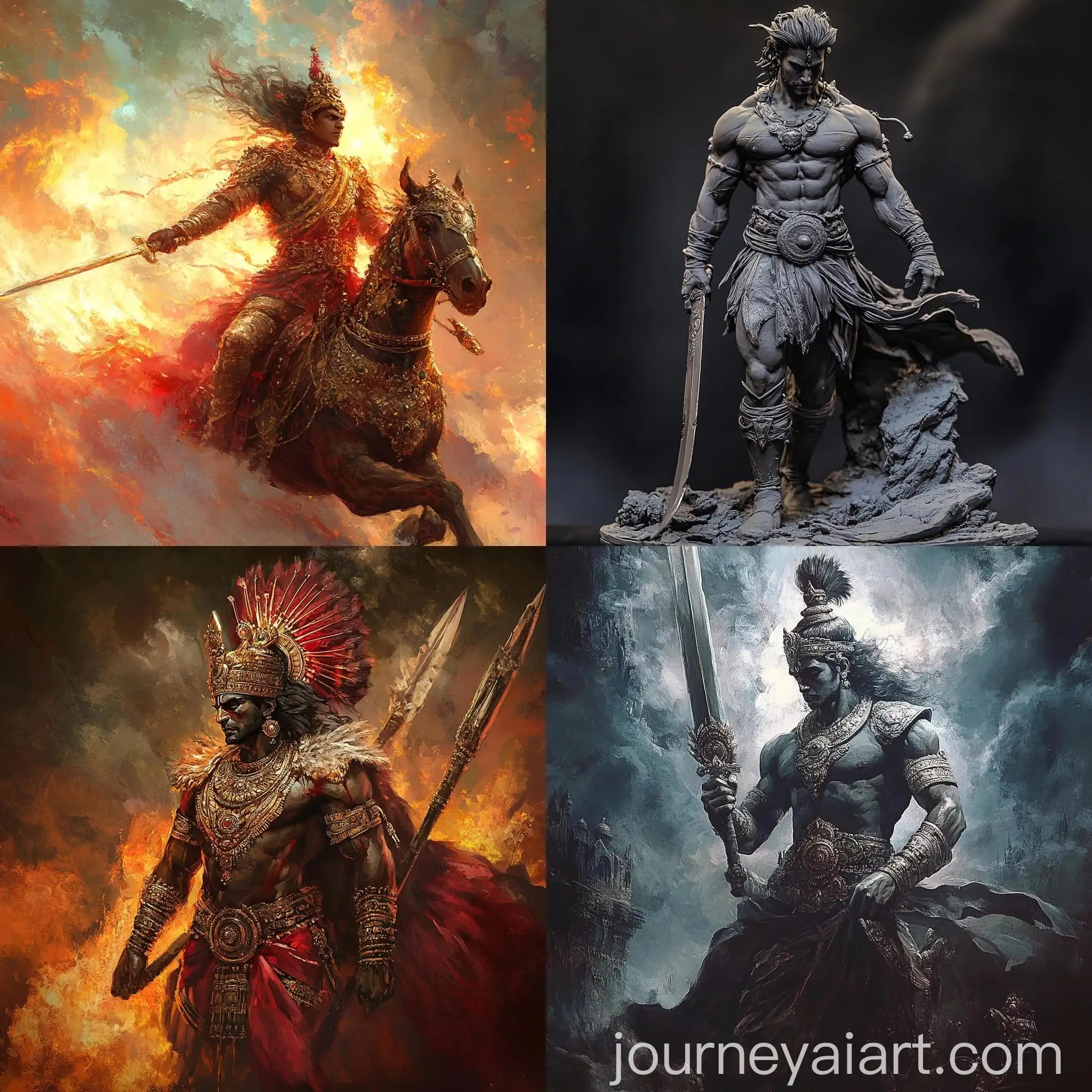 Epic-Battle-Scene-of-Warrior-Karna-in-Full-Armor