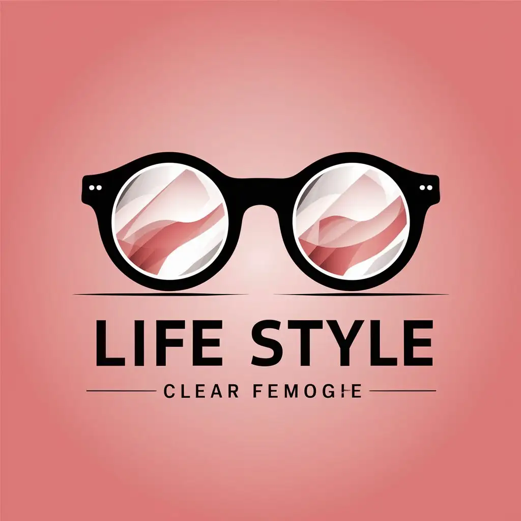 a vector logo design,with the text "Life Style", main symbol:Lens from glasses,Moderate,clear background