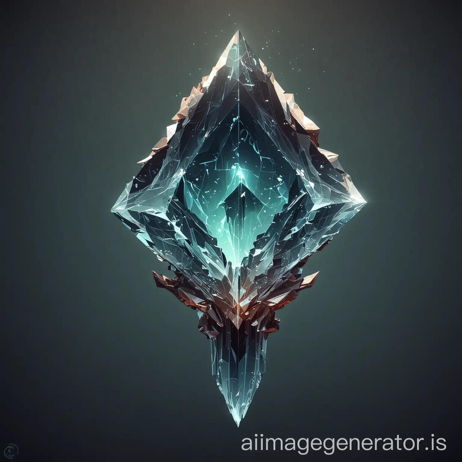 generate an image of aether crystal, make it as cool as possible, 2d game architecture