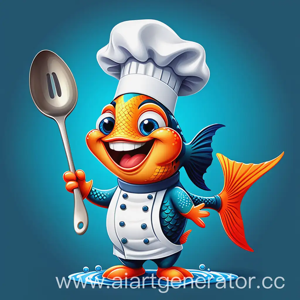 Cheerful-Fish-Cartoon-Chef-with-Ladle