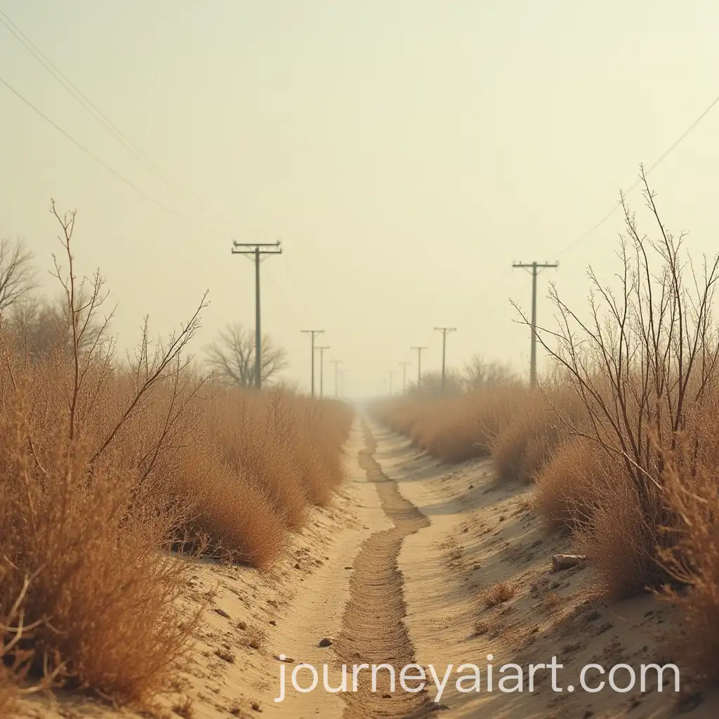 Desolate-Desert-Landscape-with-Polluted-Atmosphere-and-Dry-Vegetation