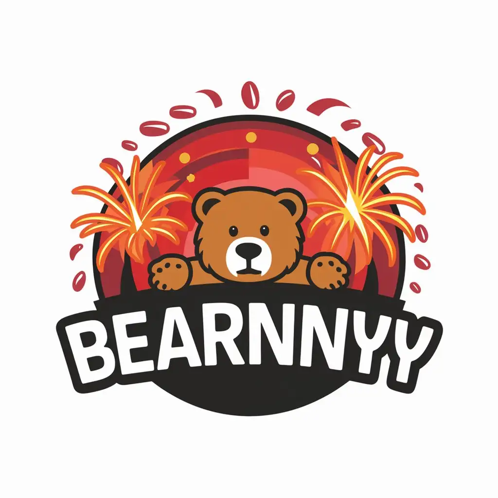 LOGO Design For BEARNNNY Cartoon PNG Design with Fireworks