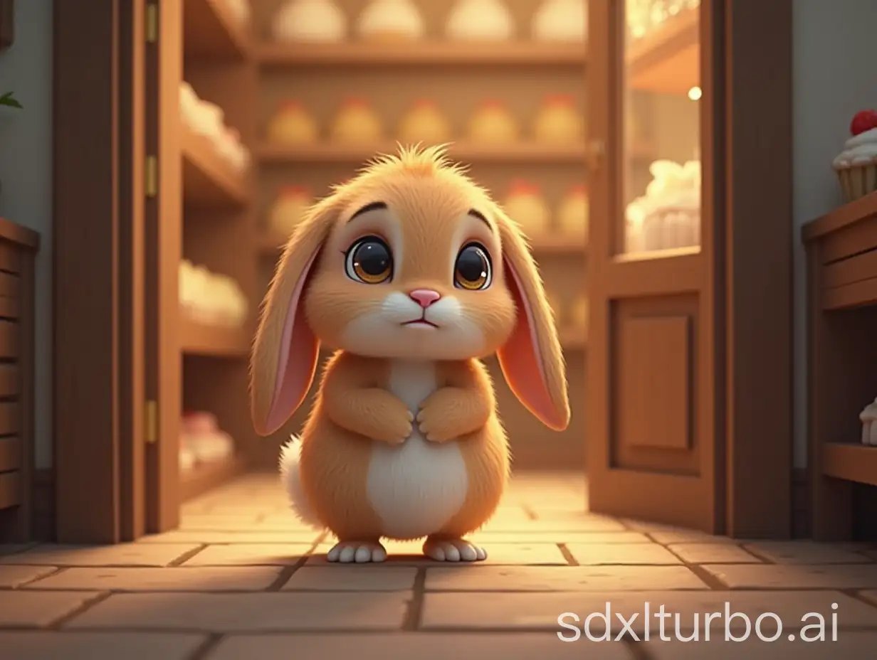 Worried-Bunny-in-a-Bakery-Shop-with-Soft-Lighting