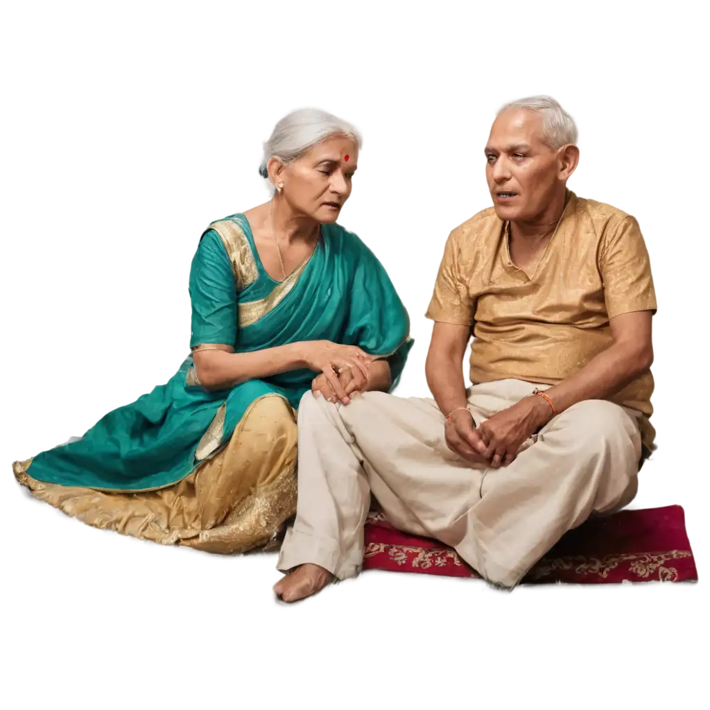 Elderly-Couple-Sitting-Indian-Style-PNG-Image-Serenity-and-Togetherness-Captured-in-High-Quality