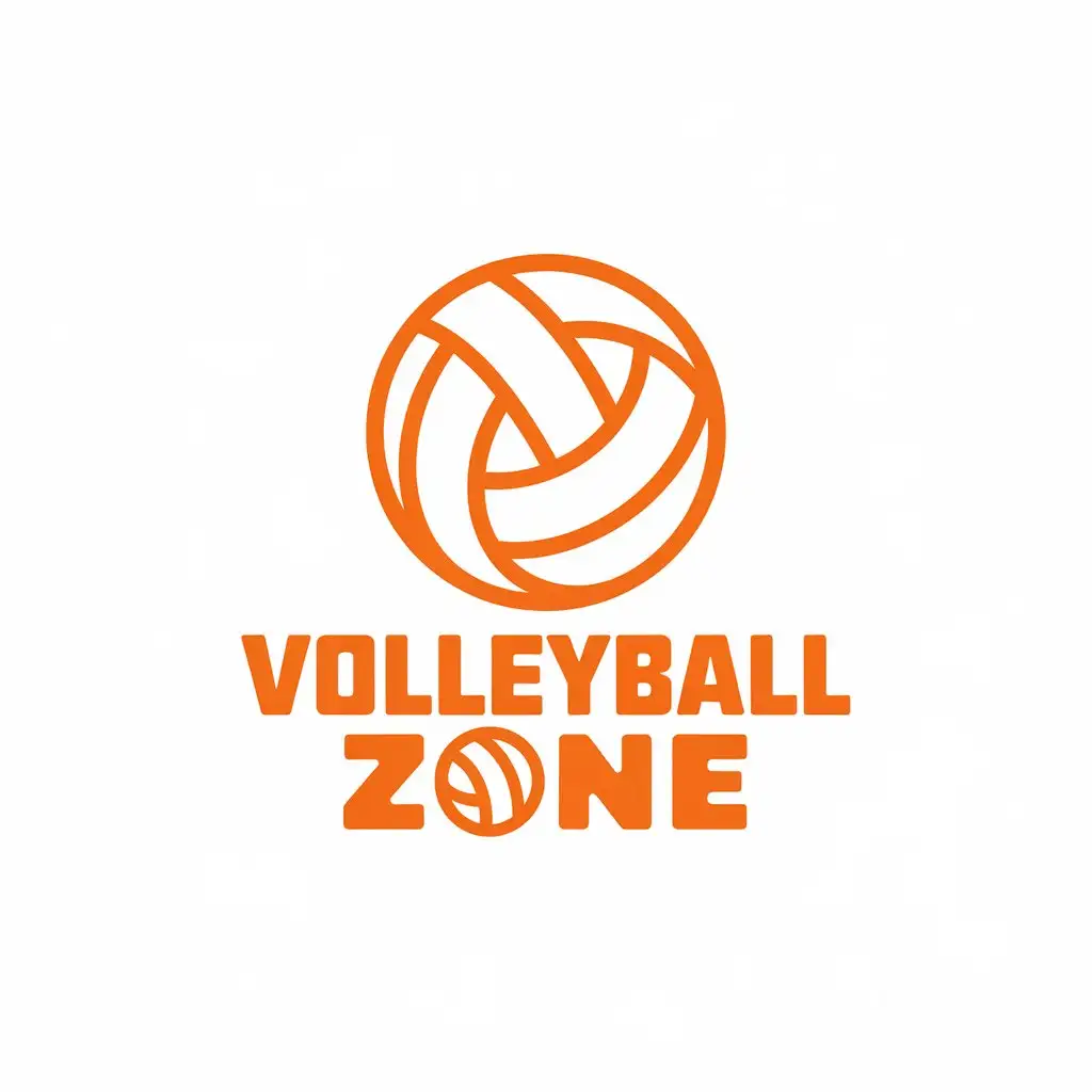 LOGO-Design-For-Volleyball-Zone-Modern-Text-with-Volleyball-Ball-Symbol