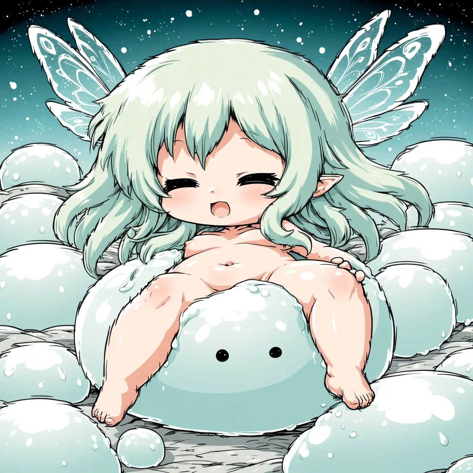 Chibi-Fairy-Stroked-by-White-Slime-Manga-Anime-Illustration