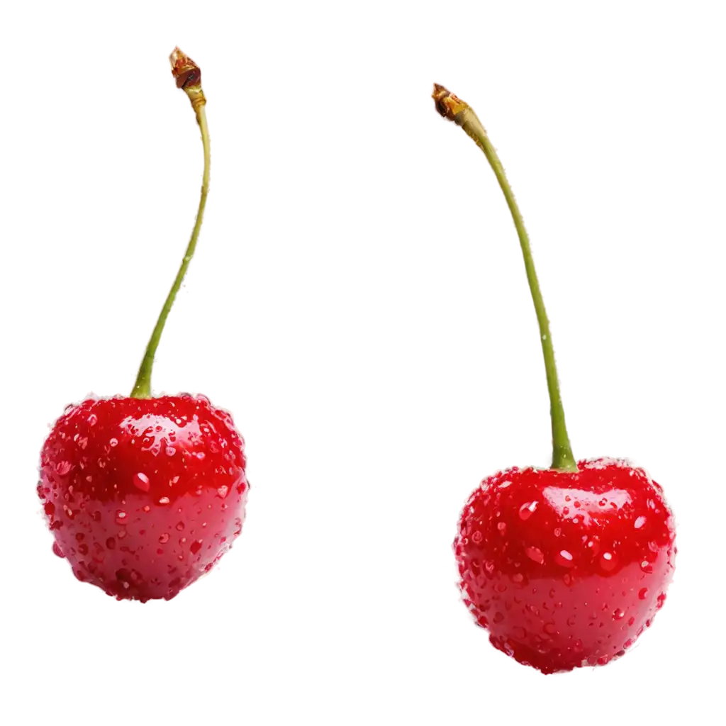 Two-Juicy-Cherries-Covered-in-Water-Drops-HighQuality-PNG-Image