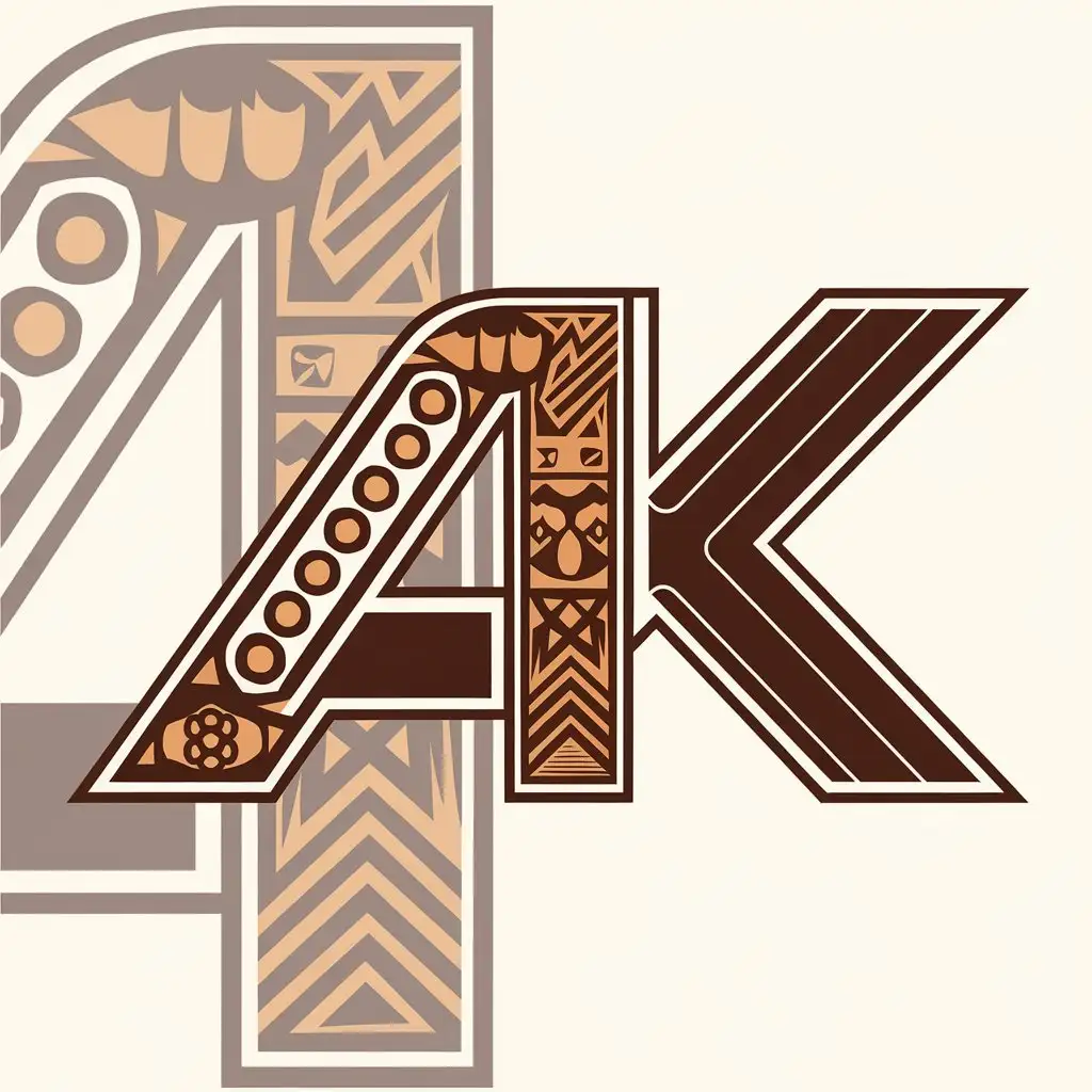 LOGO Design for AK Indian and African Design Patterns in a Clear Background