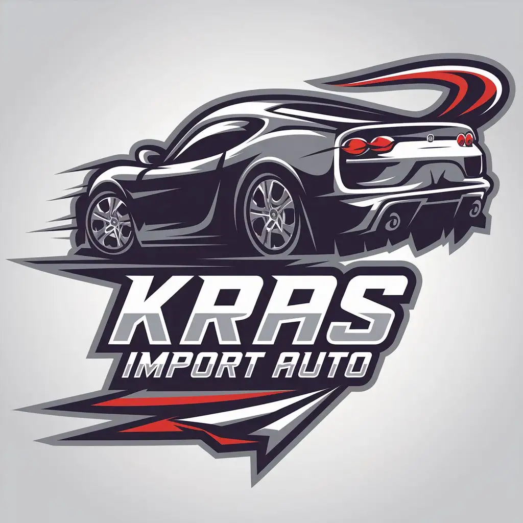 LOGO-Design-For-Kras-Import-Auto-Dynamic-Sport-Car-Motion-in-Automotive-Industry