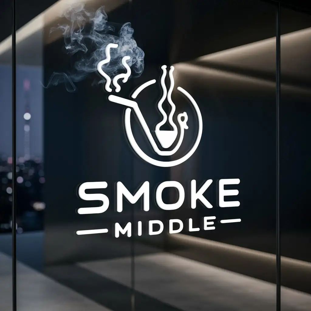 Логотип вейп шопа с названием "Smoke Middle", 4k 