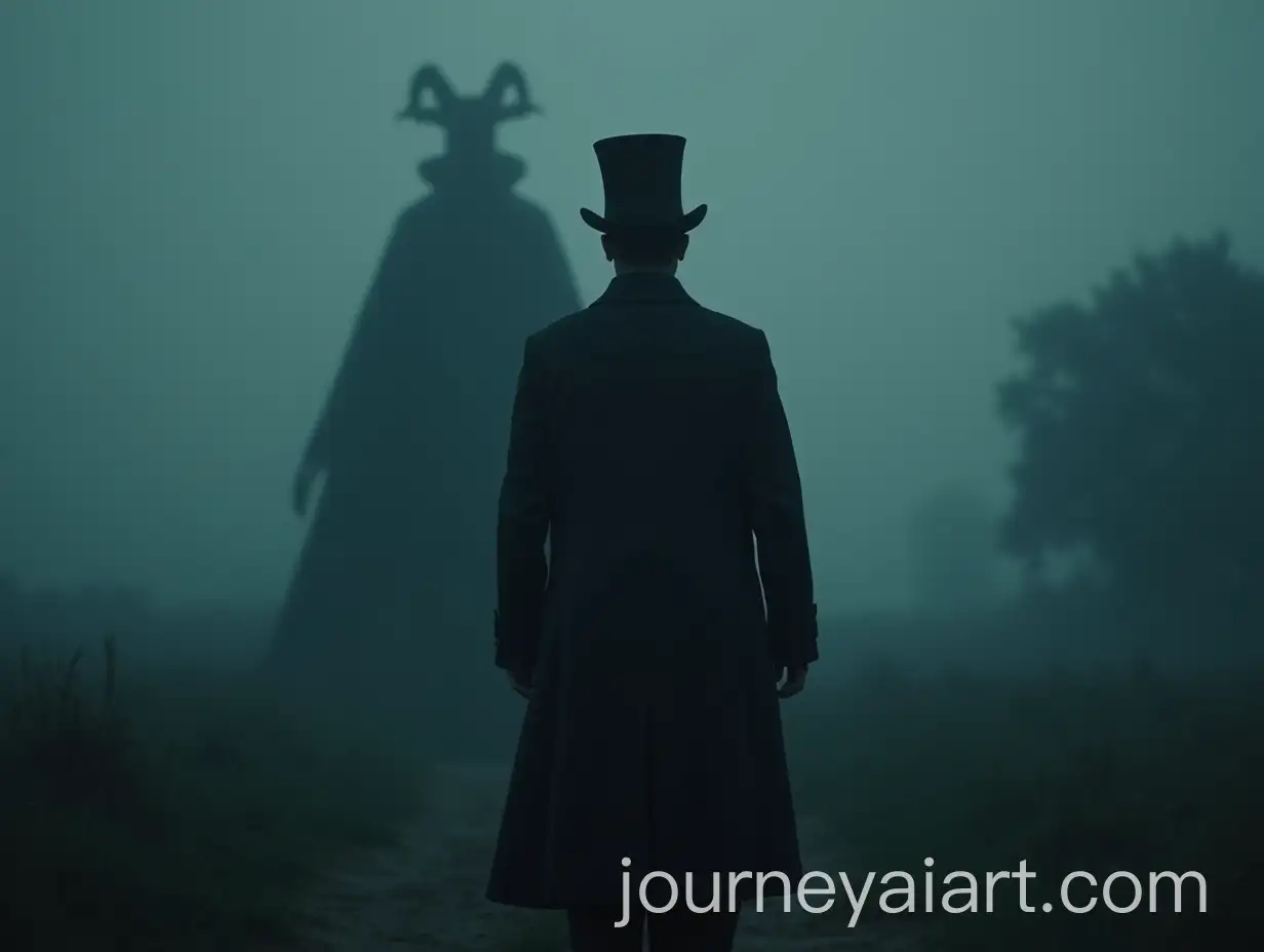 Mysterious-19thCentury-Bengali-Man-in-Foggy-Rural-Landscape-with-Ghostly-Jinn