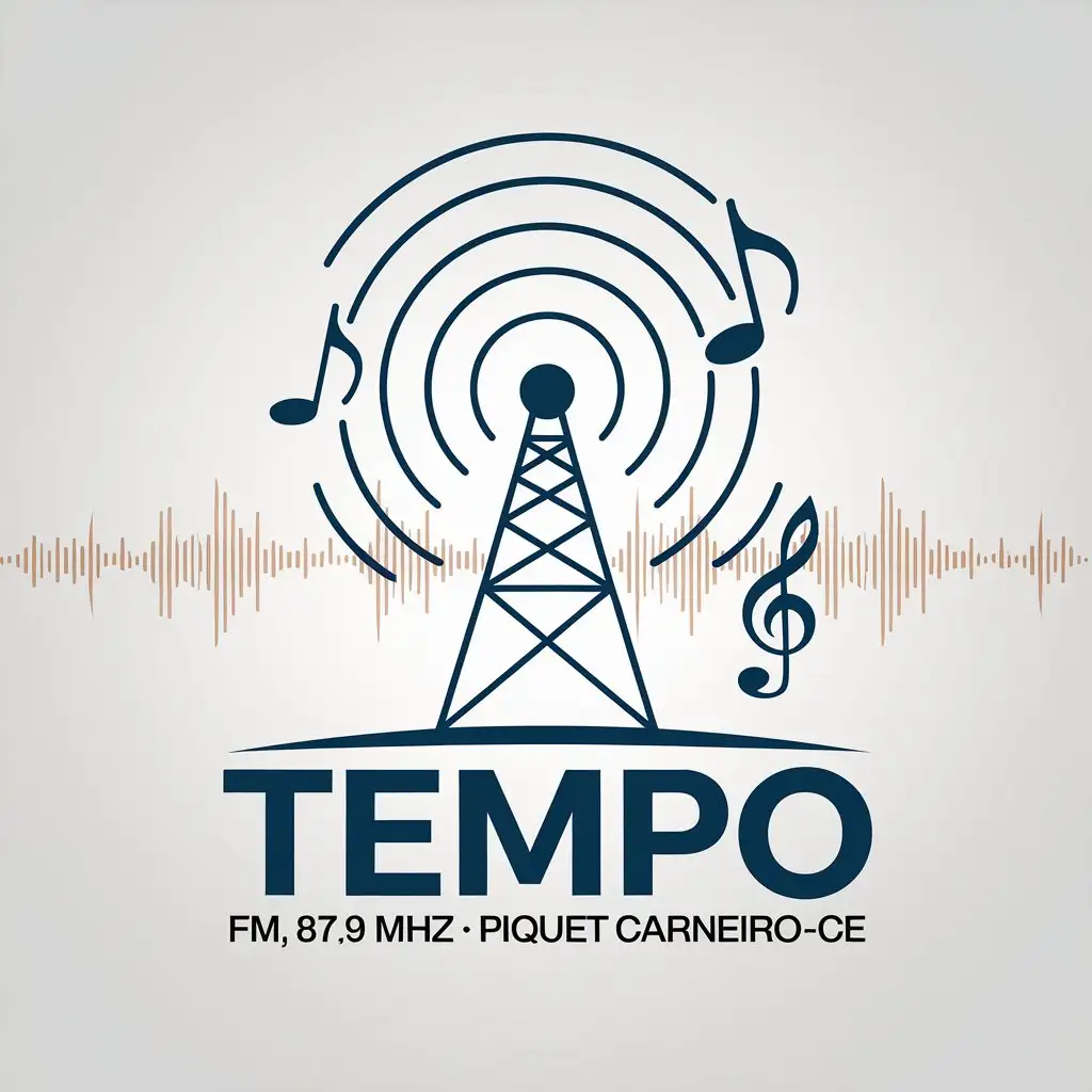 LOGO Design for Tempo FM Radio and Sound Waves with Speech and Music Theme