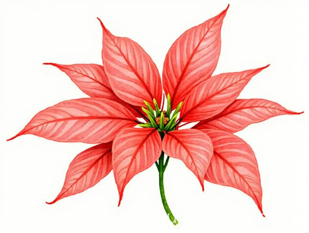 Vibrant-Red-Poinsettia-Watercolor-Painting