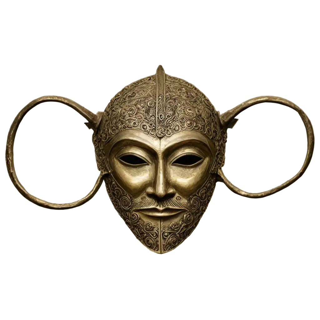 A Mask of War Made of brass, this mask is of Iranian or Tatar origin from the XVIth century,