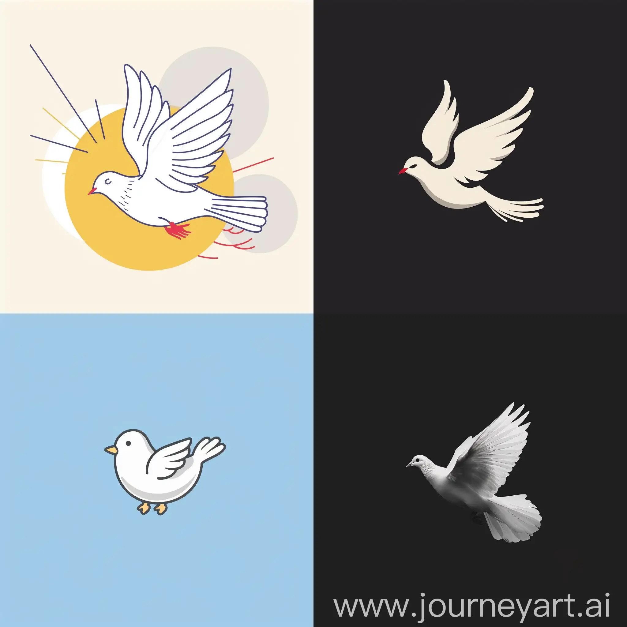 Minimalist-White-Dove-Icon-for-Messenger-Program