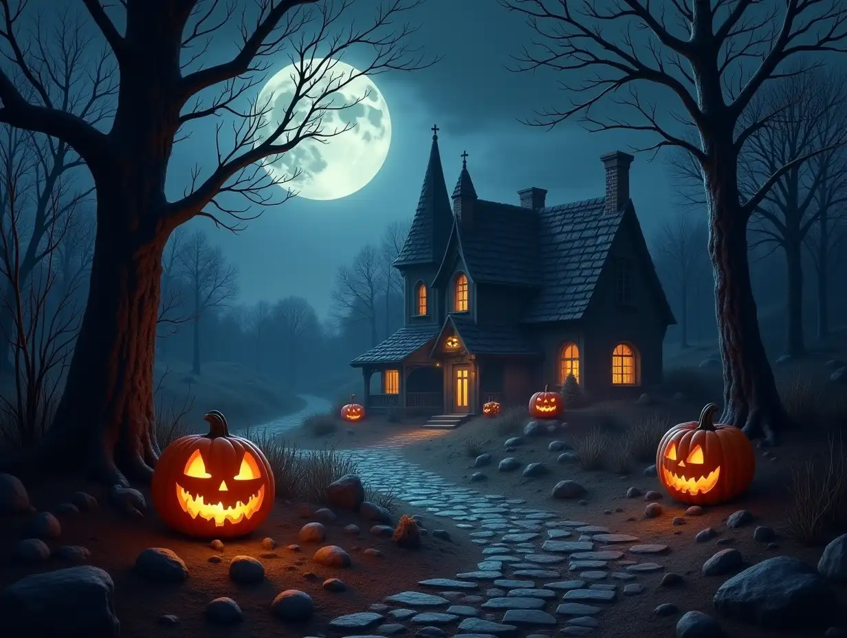 Eerie-Halloween-Landscape-with-Mysterious-Elements