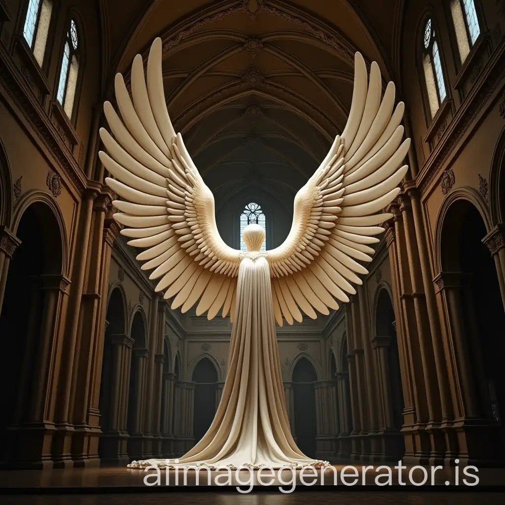 Angel wings in baroque cathedral