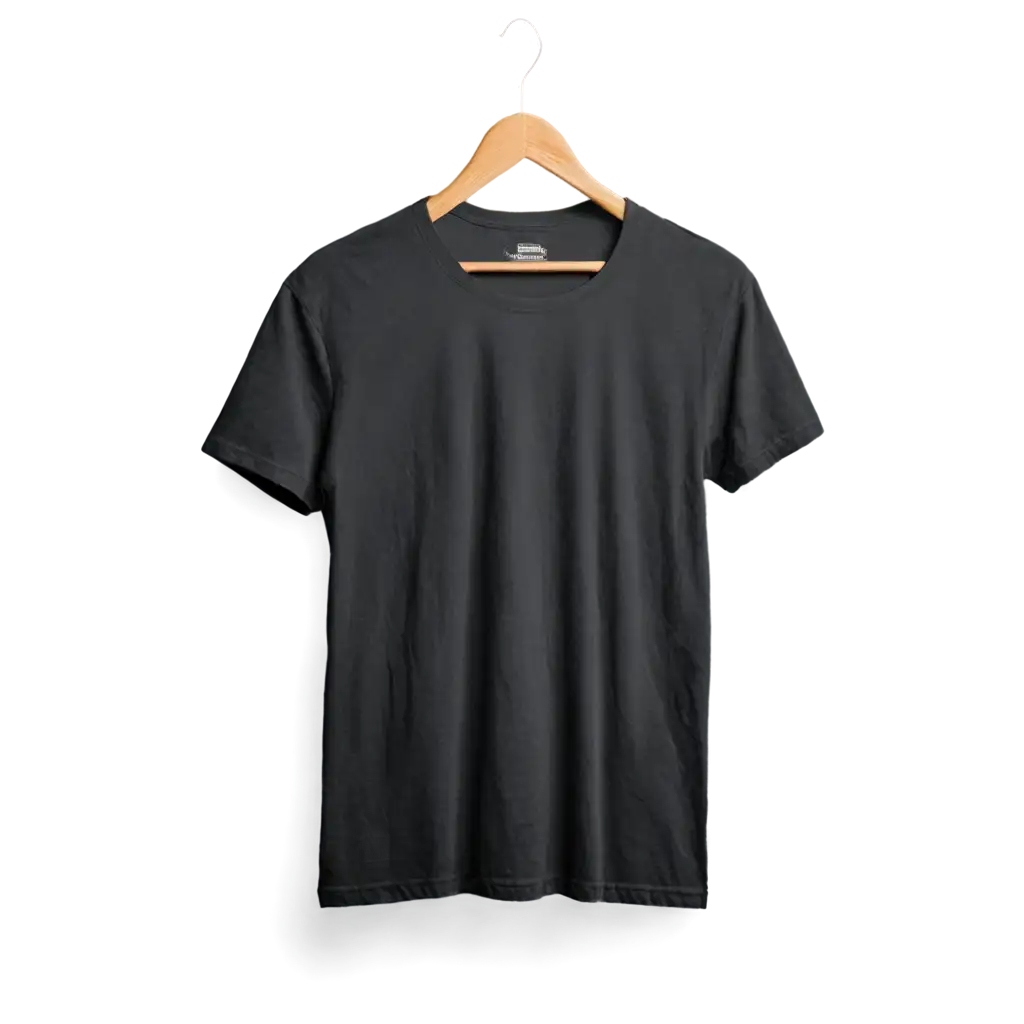 HighQuality-PNG-Image-of-Two-Worn-Dark-TShirts-on-a-Brown-Hanger