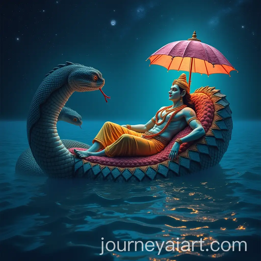 Lord-Vishnu-Reclining-on-a-ThousandHeaded-Serpent-in-the-Cosmic-Ocean