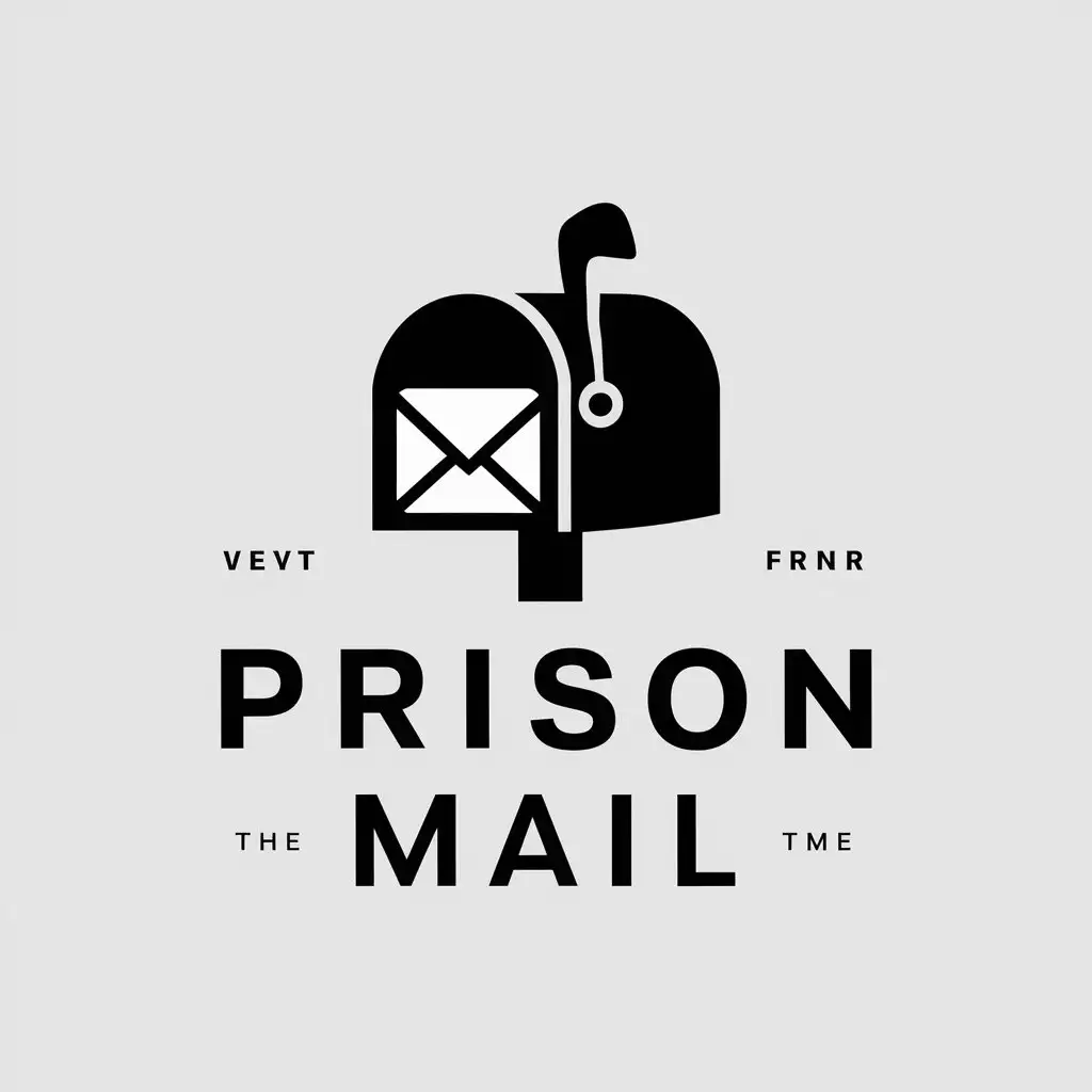 a vector logo design,with the text "prison mail", main symbol:symbol of email in mailbox,Moderate,clear background