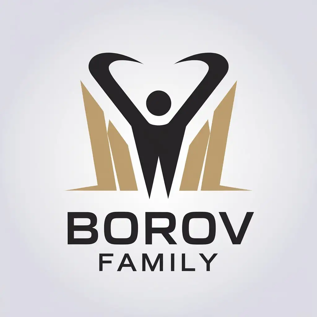 a vector logo design,with the text "BOROV 
Family 
", main symbol:B,Moderate,be used in Sports Fitness industry,clear background