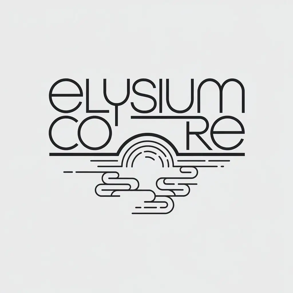 LOGO Design for Elysium Core Minimalistic HeavenInspired Vector Logo for Home Family Industry