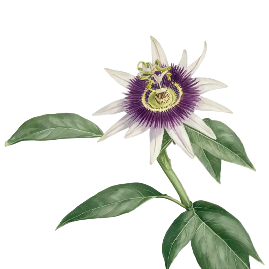 Stunning-Passionflower-Painting-PNG-HighQuality-Digital-Artwork-for-Diverse-Uses