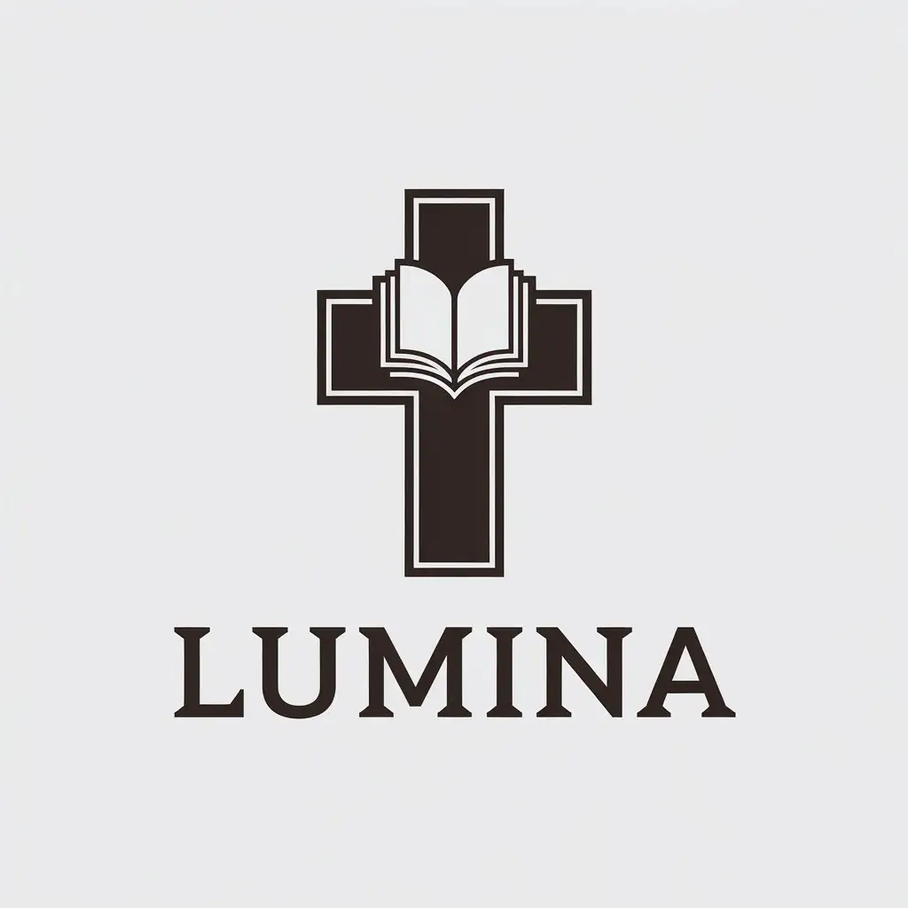 LOGO-Design-For-Lumina-Minimalistic-Cross-and-Bible-Symbolism