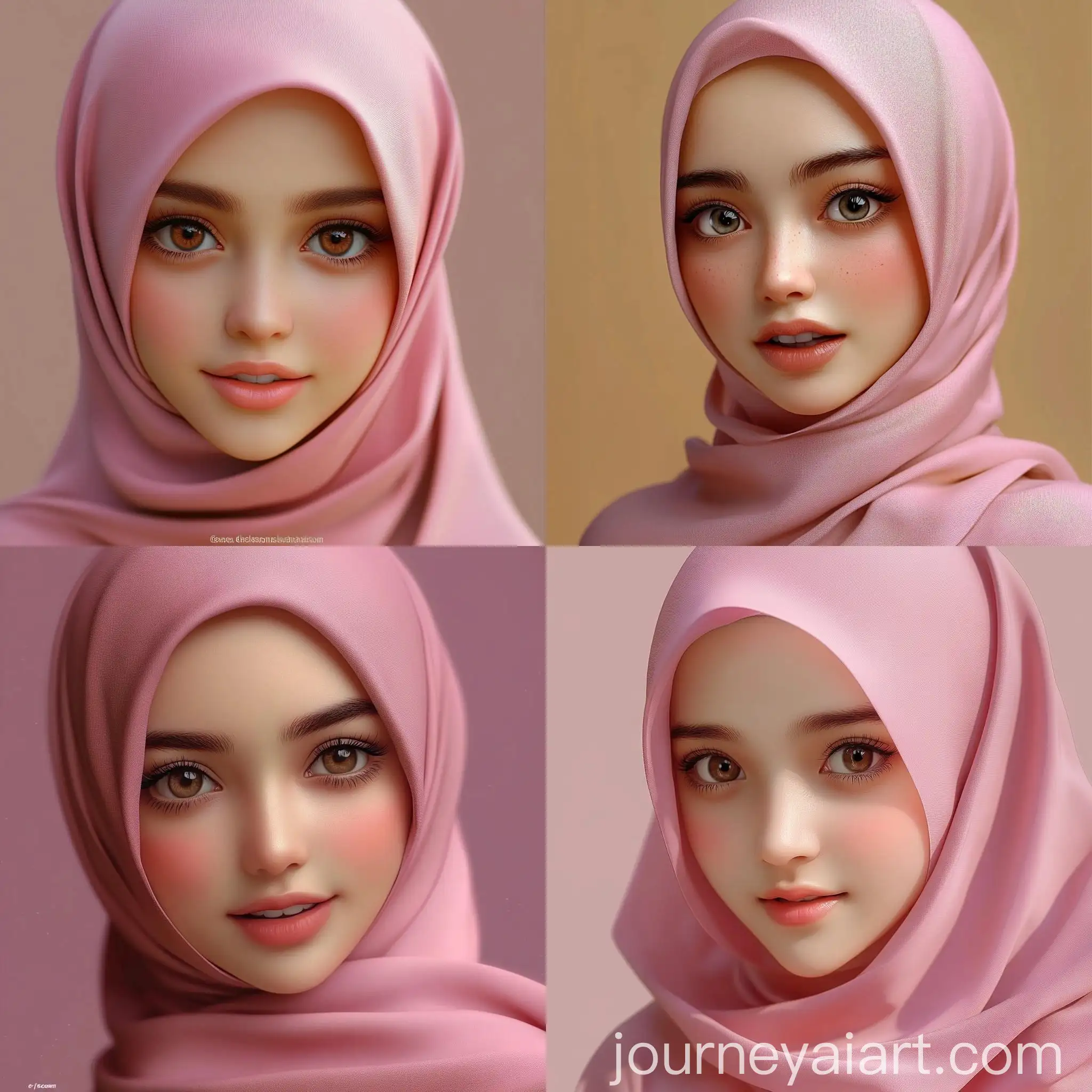 CloseUp-Portrait-of-Person-Wearing-Pink-Hijab-with-Professional-Makeup