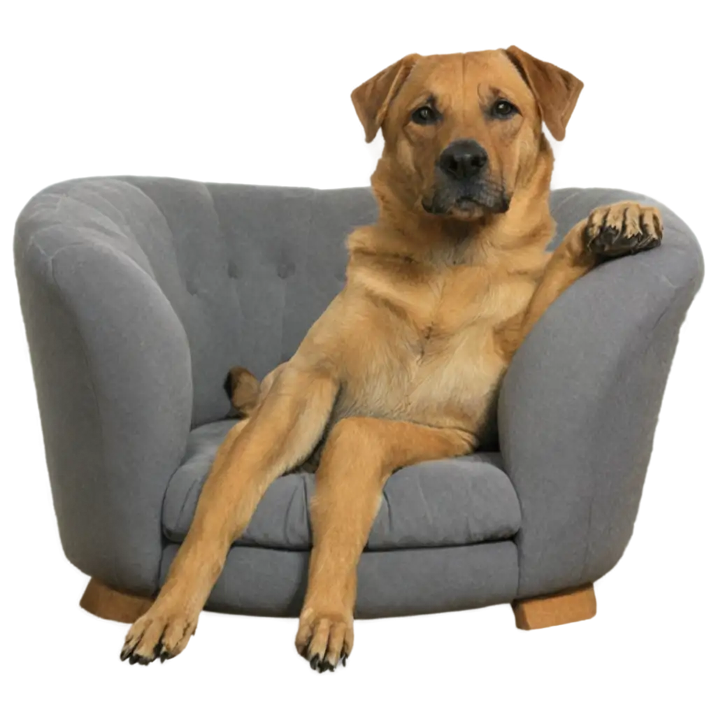 a dog on sofa