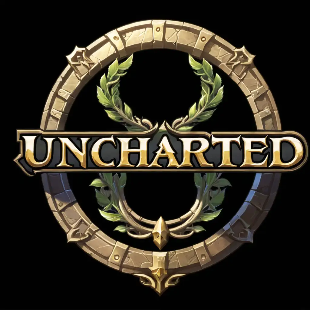 Halo of Vines Surrounding UNCHARTED in Front of Ultima Onlines UO Symbol