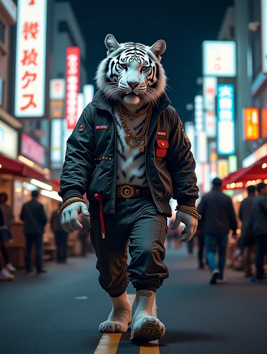 White-Tiger-in-Rapper-Attire-Walking-Through-NeonLit-Tokyo-Streets-at-Night