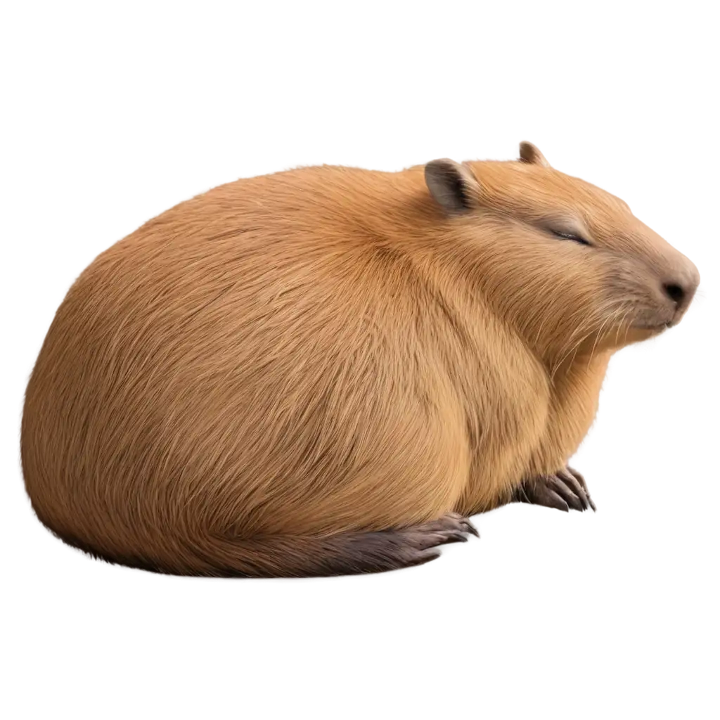 a cute capybara rodent sleeping