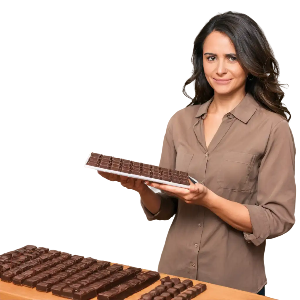 PNG-Image-of-Female-Fixing-Chocolates-Manually-HighQuality-and-Detailed-Representation