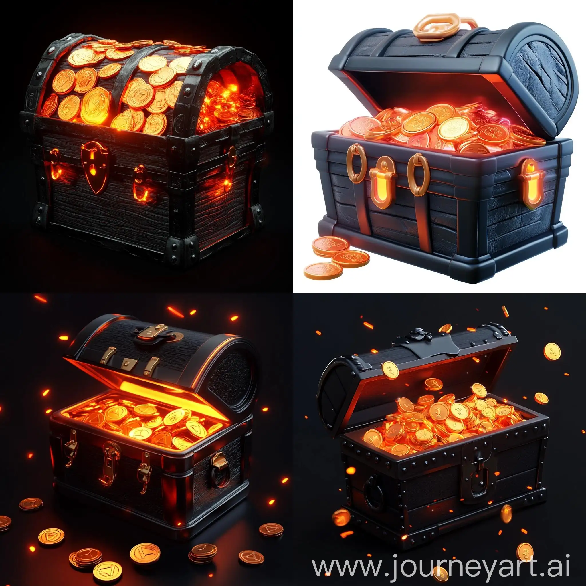 3D-Icon-of-a-Black-Treasure-Chest-with-Shiny-Coins-and-RedOrange-Accents