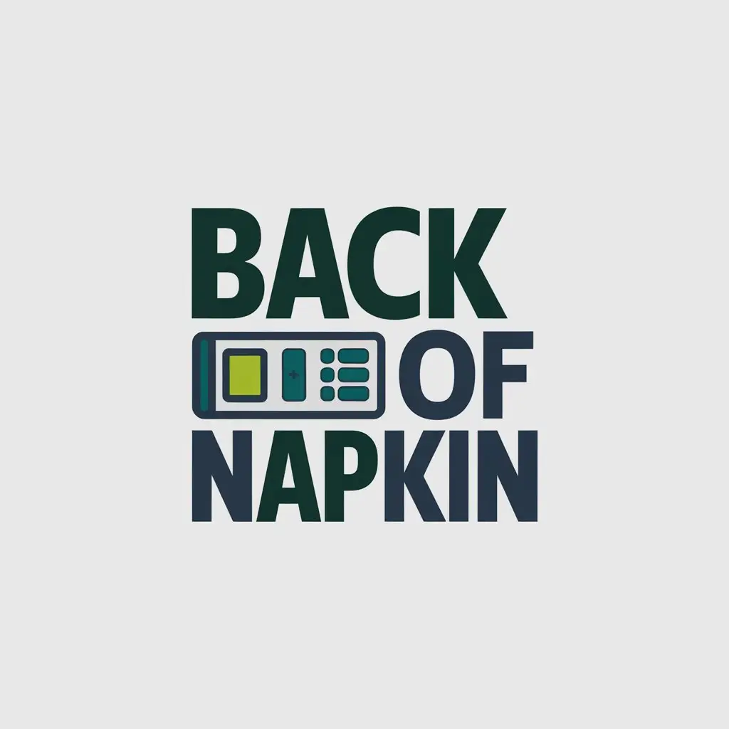 LOGO Design for Back of Napkin Emerald Deep BlueGreen with Calculator Theme for Finance Industry