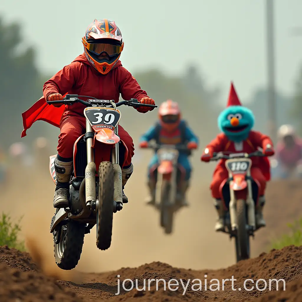Sesame-Street-Characters-Riding-Motocross-Bikes-in-Halloween-Costumes