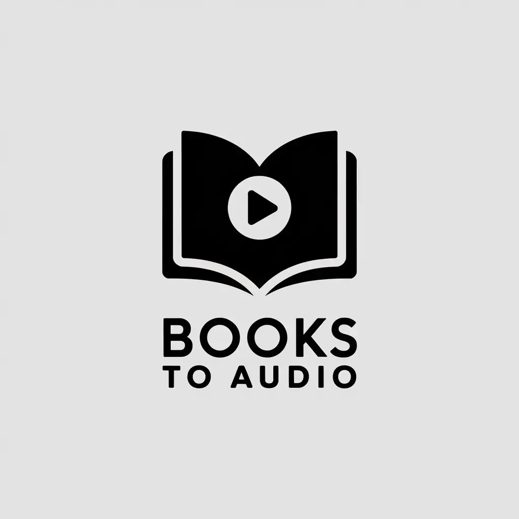 LOGO Design for Books to Audio Minimalistic Vector with Audiobook Symbol and Clear Background