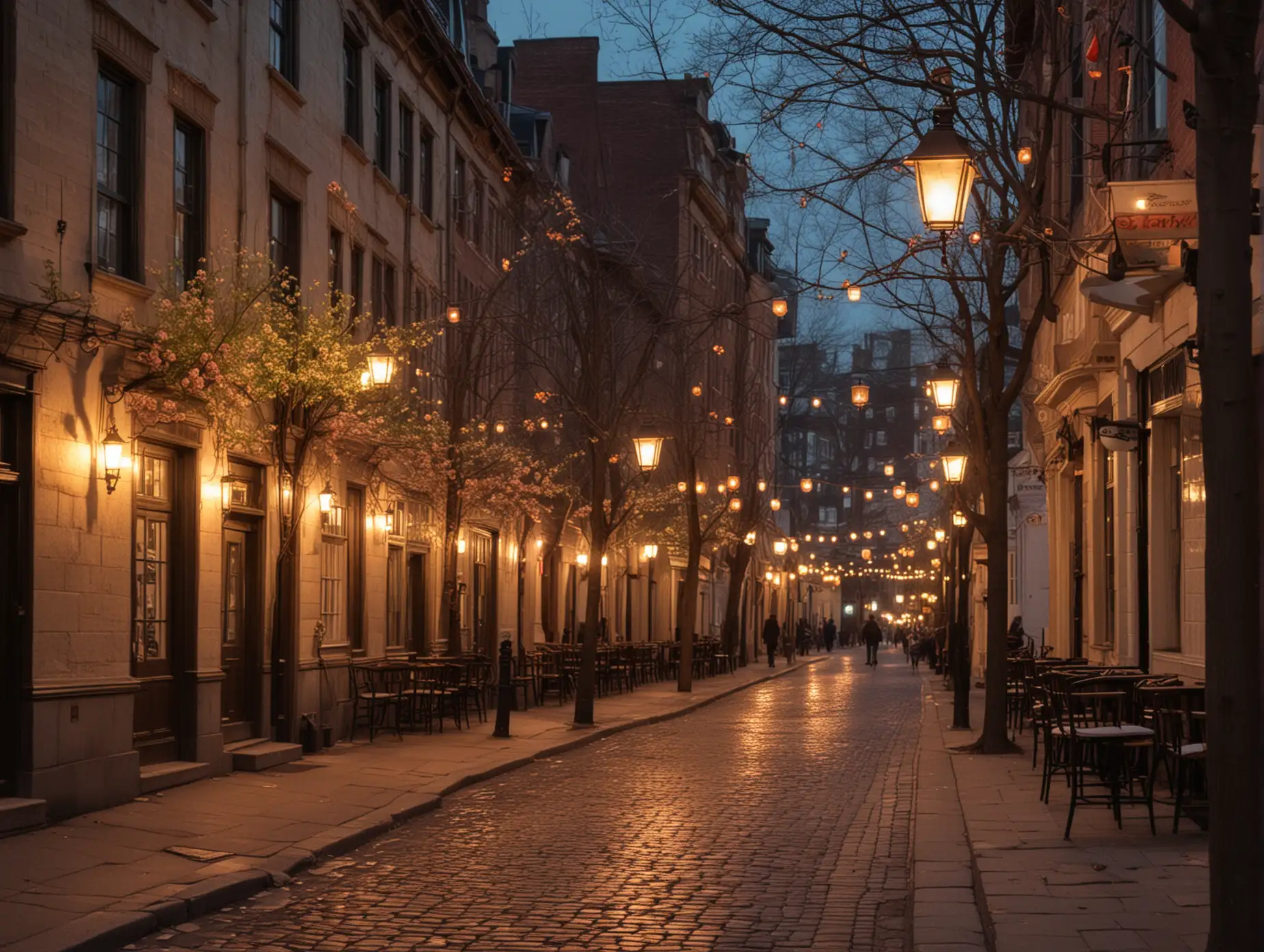 19th-Century-City-Street-in-Spring-Evening-with-Glowing-Lanterns