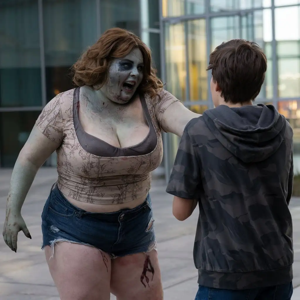 Cinematic-Scene-of-a-PlusSize-Brazilian-Zombie-Attacking-a-Teenager