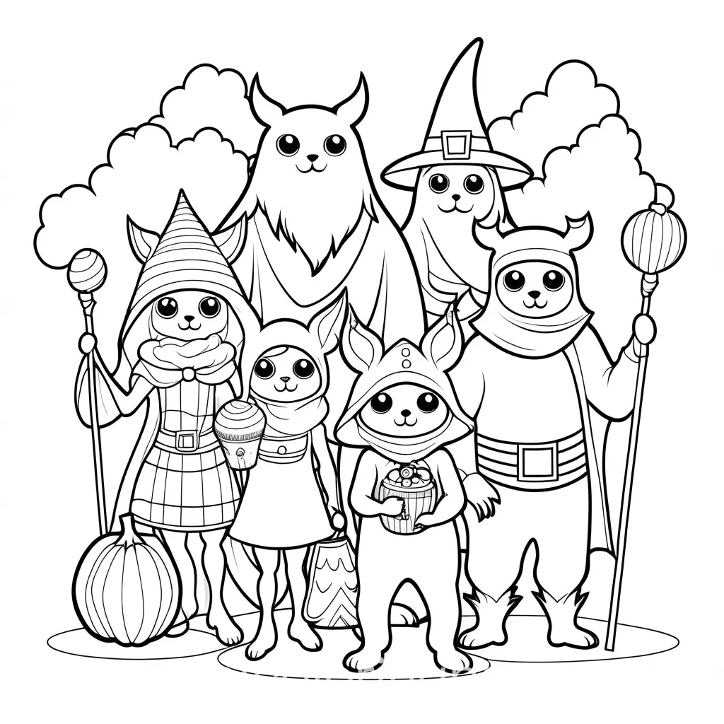 Cute-Monster-Family-TrickorTreating-with-Candy-Bags