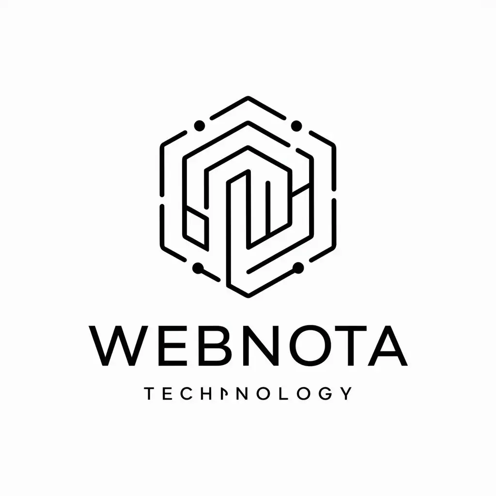 a vector logo design,with the text "webnota", main symbol:digital,Minimalistic,be used in Technology industry,clear background