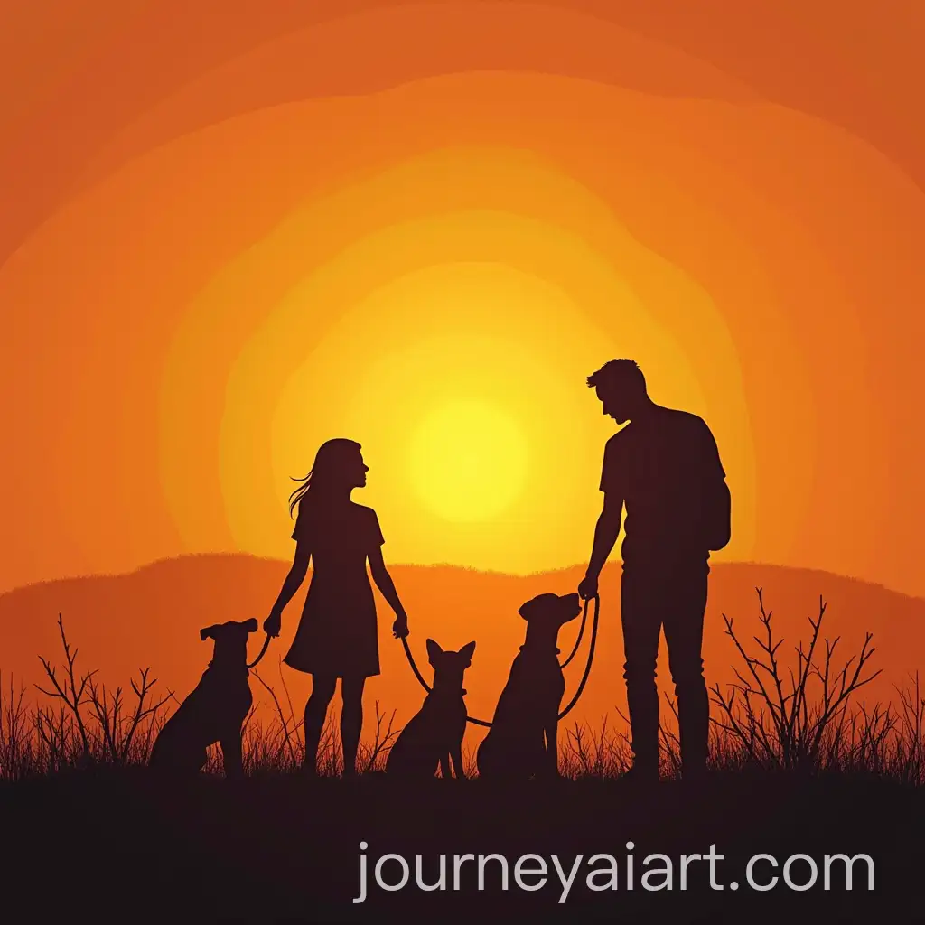 Family-of-FiveAI-Art-Prompt-Expansion-with-Two-Pets-Watching-the-Sunset-in-a-Stylized-Setting
