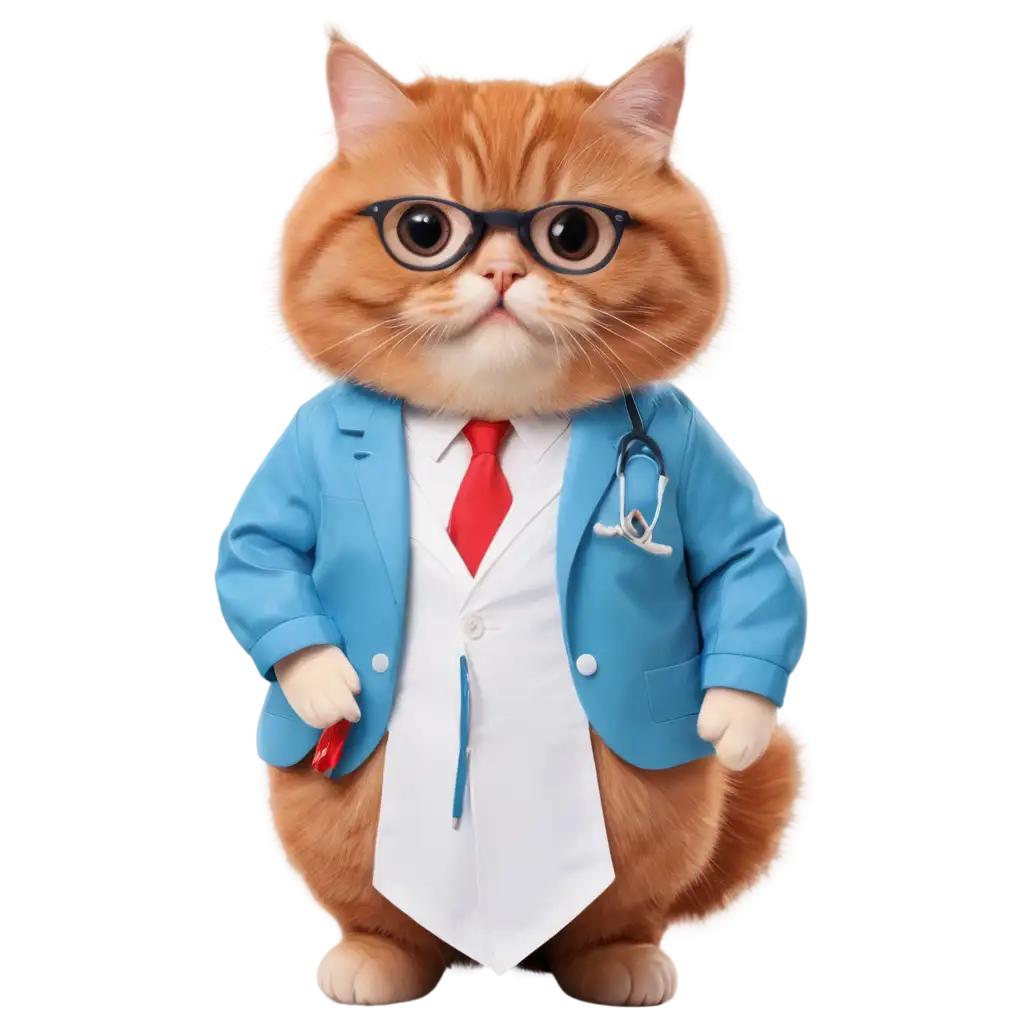 Cute-Fat-Cat-Surgeon-PNG-HighQuality-Image-for-Diverse-Uses