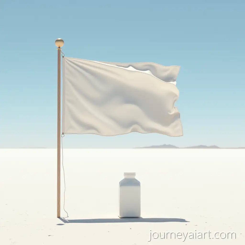 Milk-Bag-Flag-on-Salt-Desert-Landscape
