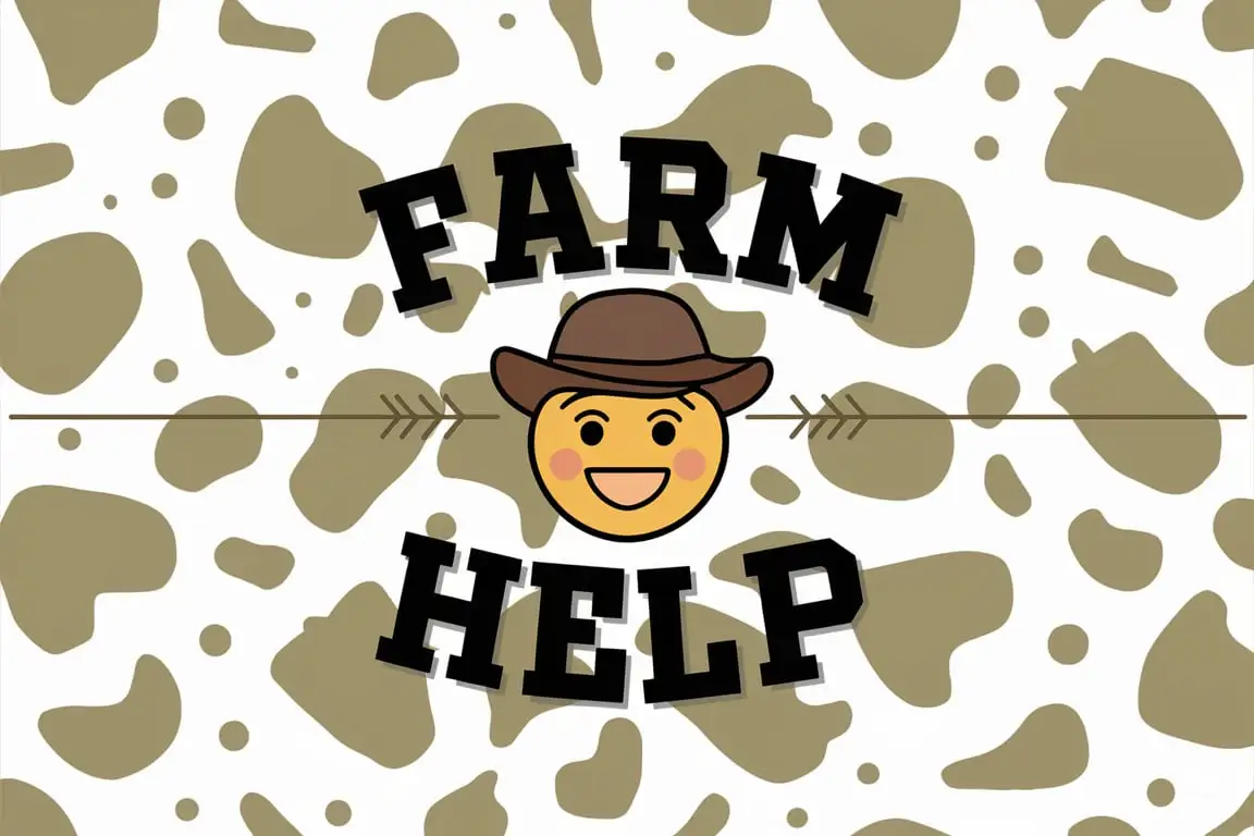 Farm-Help-Sign-in-Milky-Background-with-Farmer-Emoji