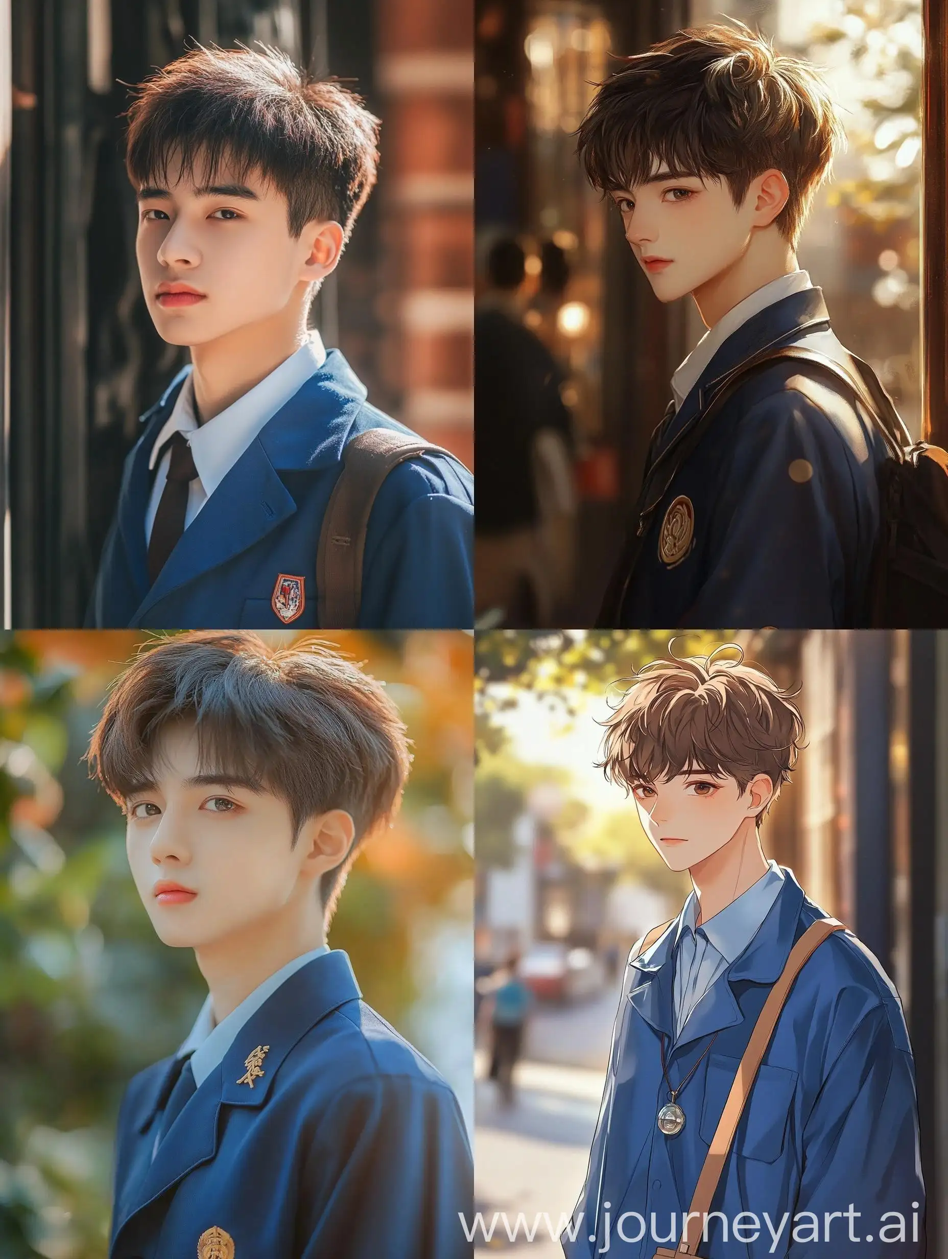 Youthful-Charm-Handsome-17YearOld-Boy-in-Blue-Chinese-School-Uniform